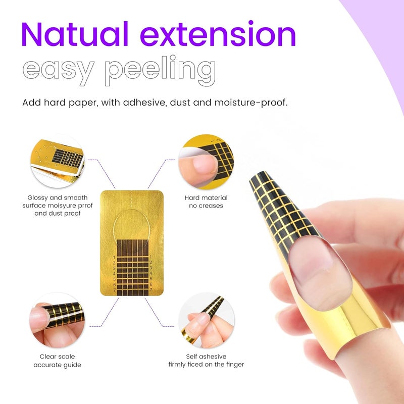 SULLMAR NailForms for Gel Builder Self Adhesive NailExtension Stickers for Poly nail Gel and Acrylic with Tip Sculpting NailForms Nail Art for Home & Salon (200) - Image 4
